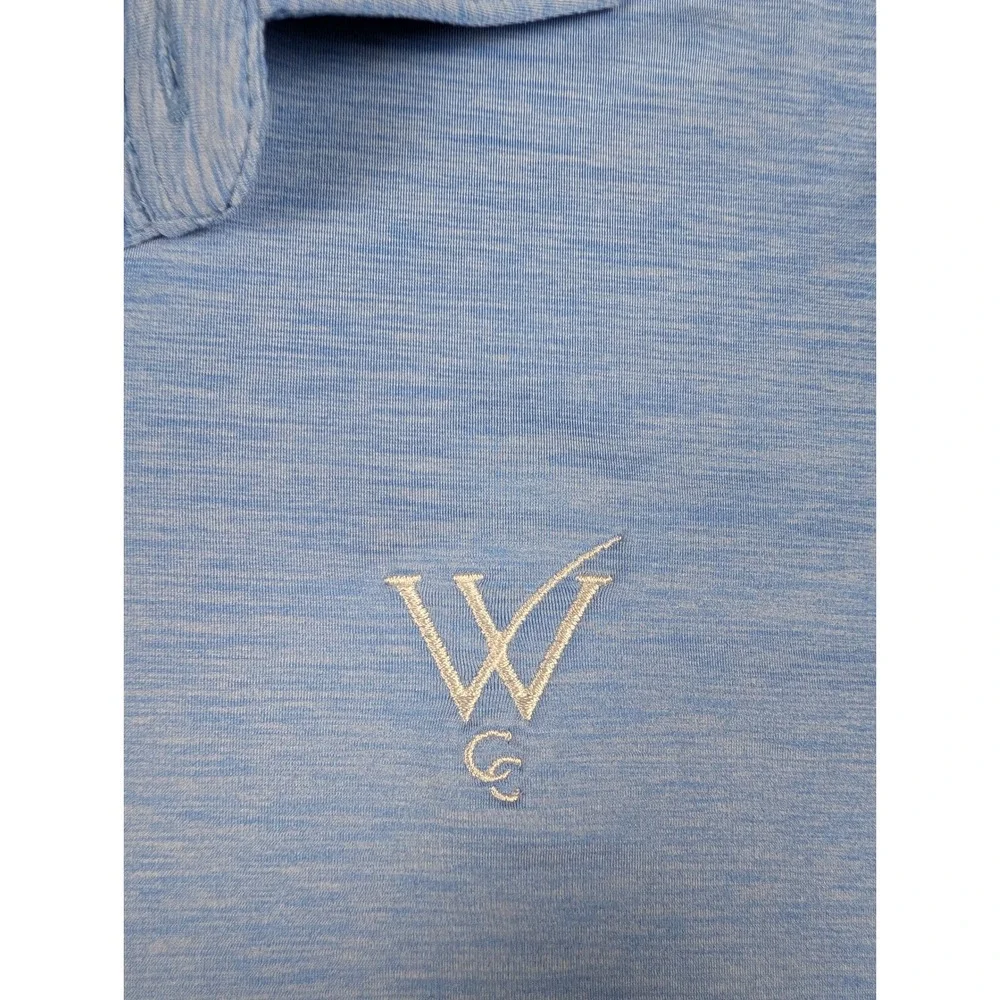 Johnnie-O Featherweight Polo Shirt Mens XL Blue Heather Golf Logo Stretch